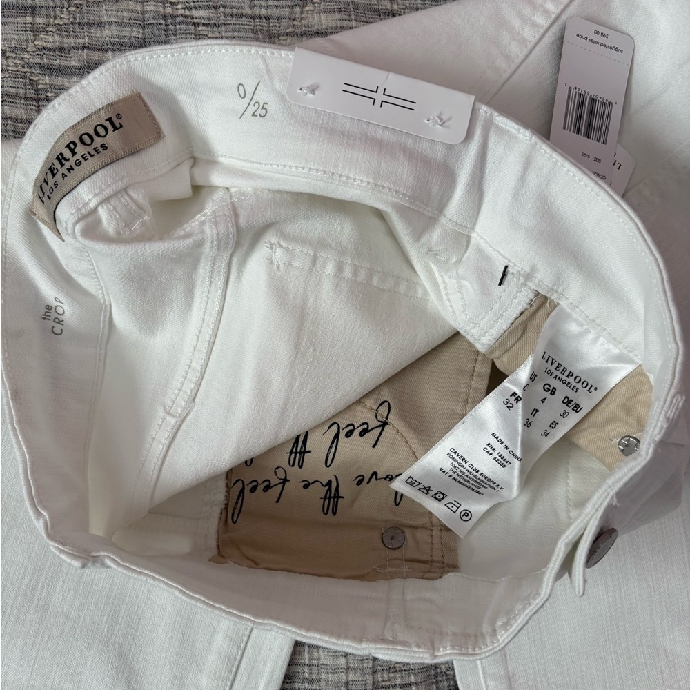 Liverpool The Crop Straight Leg Jeans Sz 0/25 | Liverpool The Crop White Jeans- - Picture 10 of 12